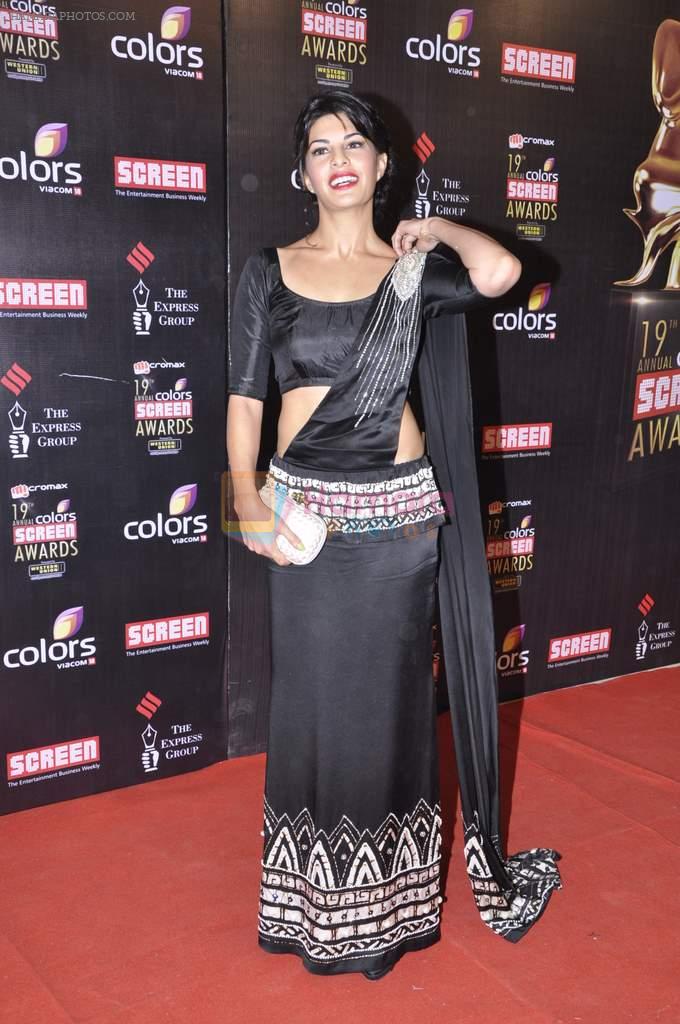 Jacqueline Fernandez at Screen Awards red carpet in Mumbai on 12th Jan 2013