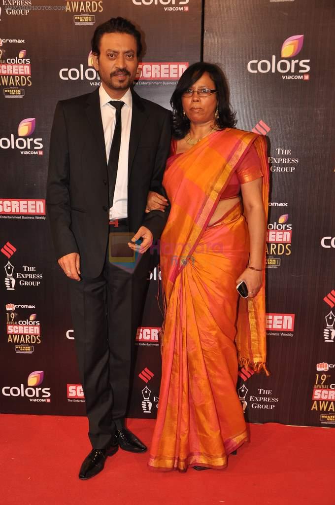 Irrfan Khan at Screen Awards red carpet in Mumbai on 12th Jan 2013