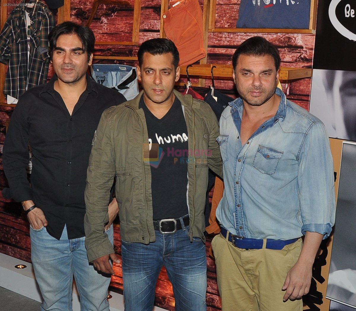 Salman Khan, Arbaaz Khan and Sohail Khan at Being Human Launch in Sofitel, Mumbai on 17th Jan 2013