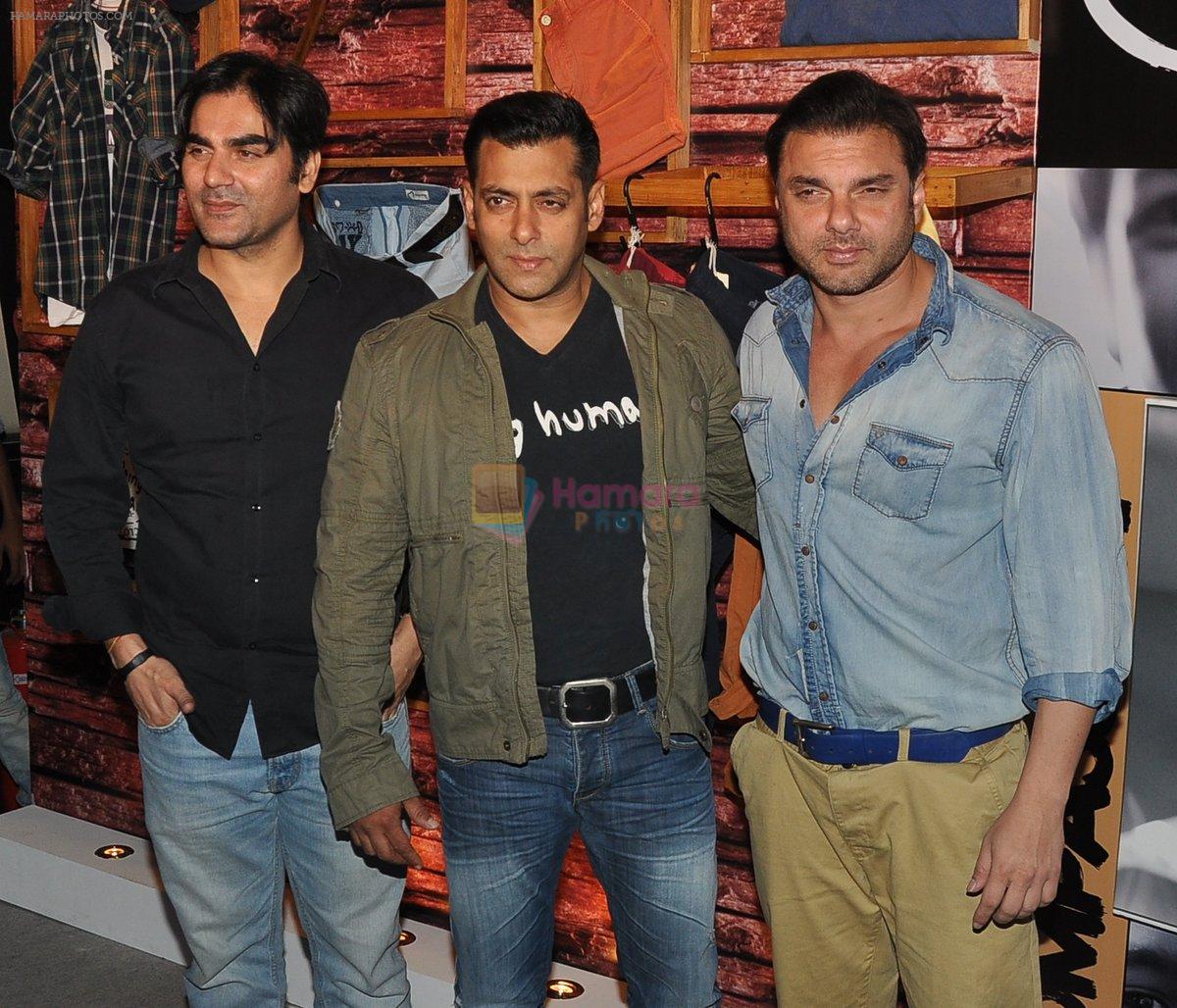 Salman Khan, Arbaaz Khan and Sohail Khan at Being Human Launch in Sofitel, Mumbai on 17th Jan 2013