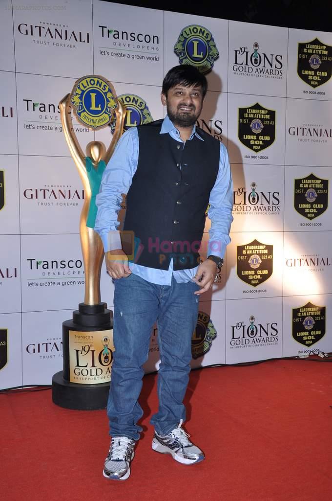 Wajid at Lions Gold Awards in Mumbai on 16th Jan 2013
