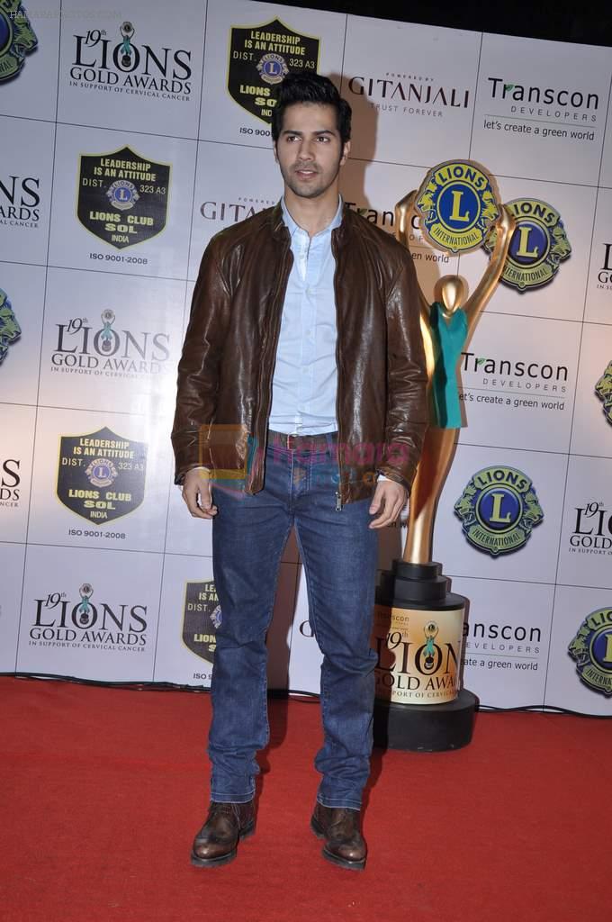 Varun Dhawan at Lions Gold Awards in Mumbai on 16th Jan 2013