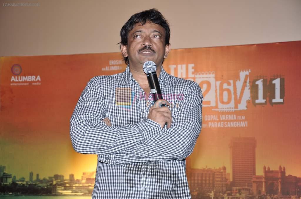 Ram Gopal Varma at the Launch of The Attacks Of 26-11 trailor in Mumbai on 17th Jan 2013