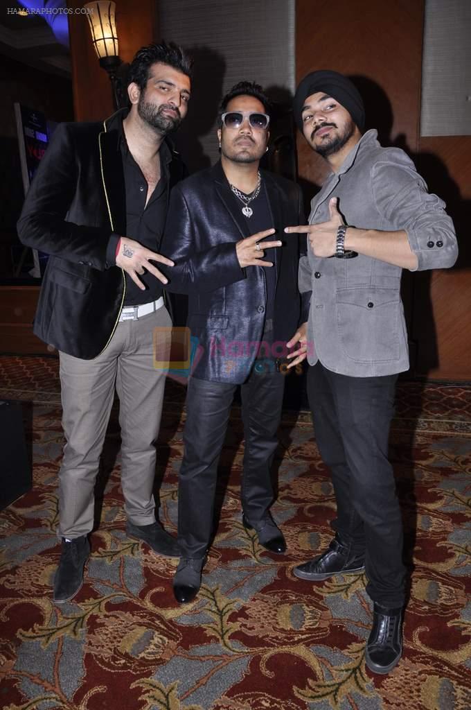 Mika Singh, Gurdeep Mehndi at Adnan Sami press play album launch in J W Marriott, Mumbai on 17th Jan 2013