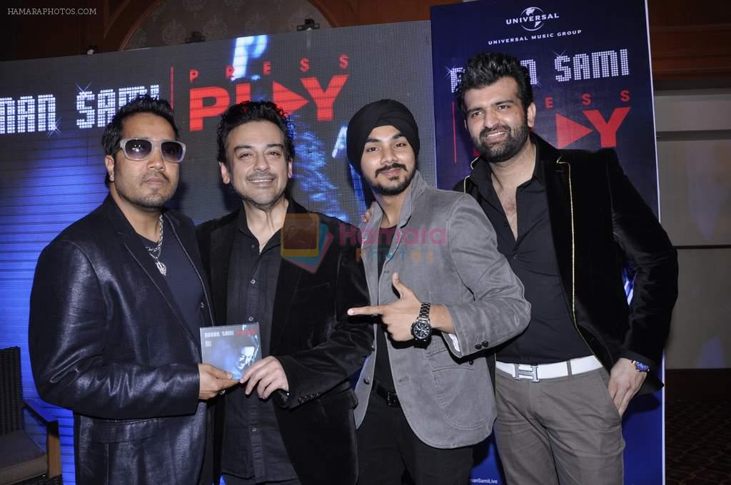 Mika Singh, Adnan Sami, Gurdeep Mehndi at Adnan Sami press play album launch in J W Marriott, Mumbai on 17th Jan 2013