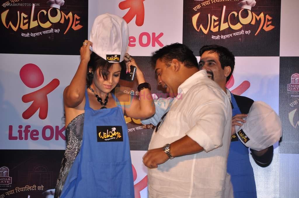 Debina Choudhary, Aman Verma at the press conference of Life OK's new reality show Welcome in Mumbai on 18th Jan 2013