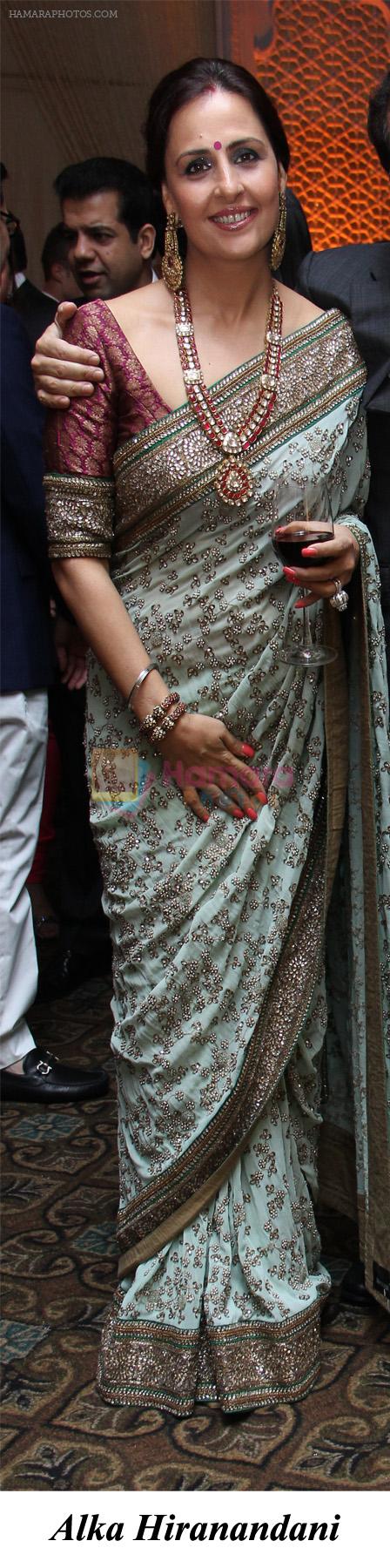 Alka Hiranandani at The wedding reception of Gayatri and Arjun Hitkari hosted by Debbie and Arun Hitkari in Taj, Colaba, Mumbai on 20th Jan 2013