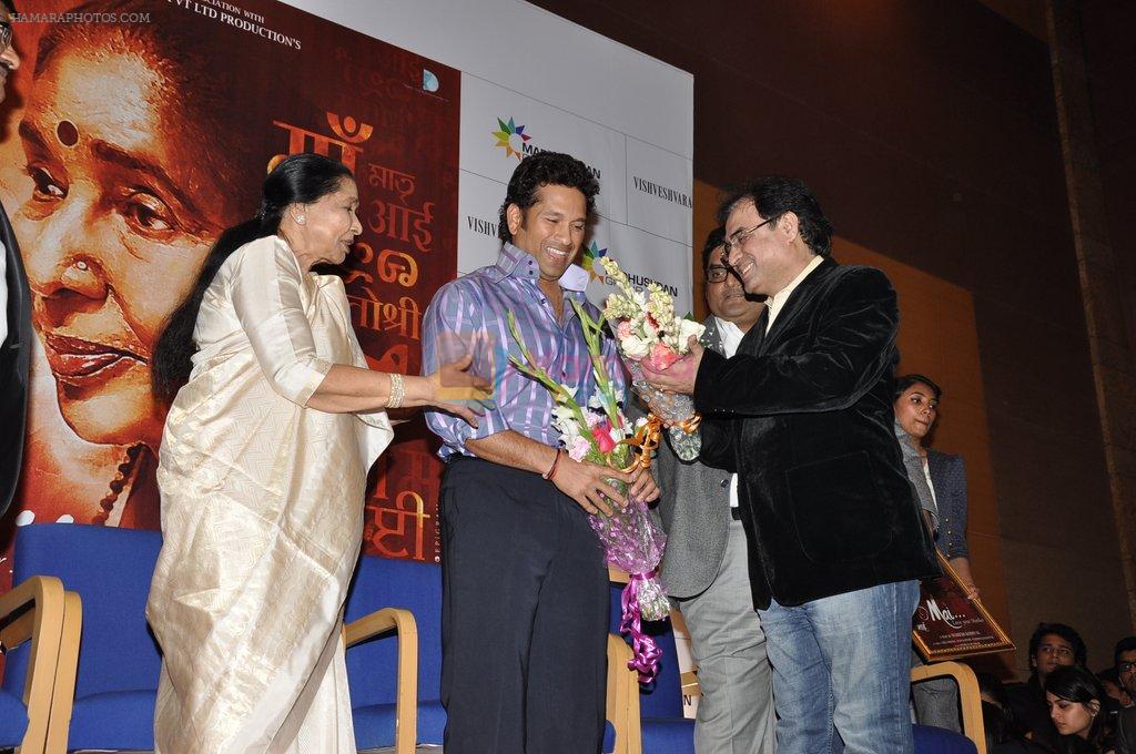 Sachin Tendulkar and Asha Bhosle at Mai Music launch in Grand Haytt, Mumbai on 22nd Jan 2013