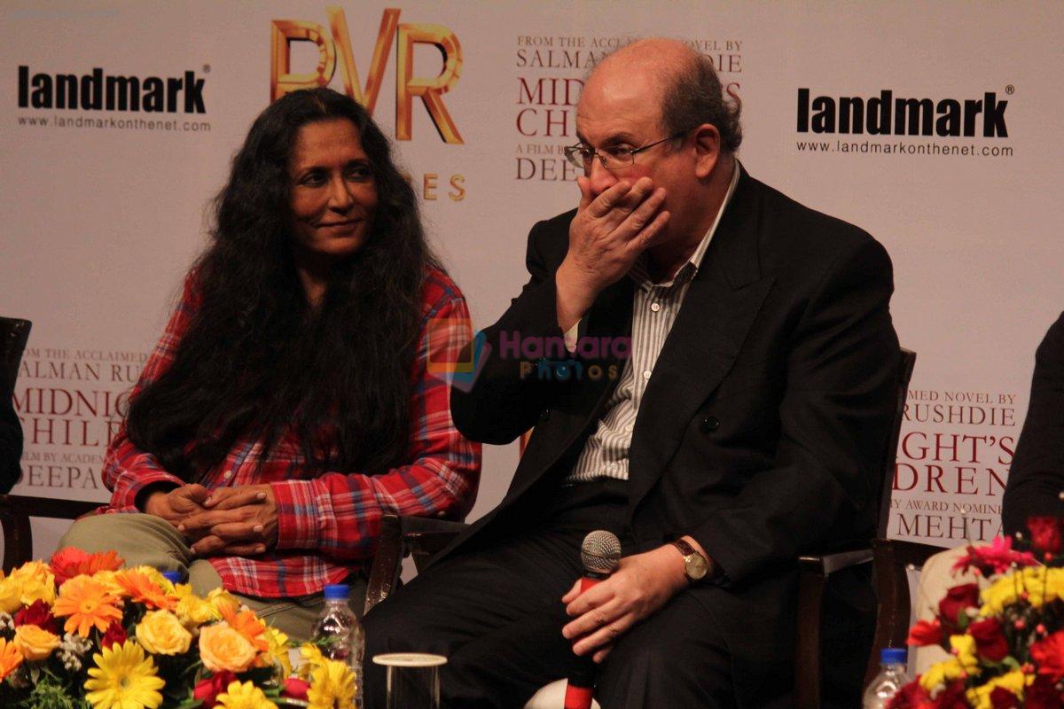 Salman Rushdie, Deepa Mehta at Midnight Childrens Press Conference in NCPA, Mumbai on 29th Jan 2013