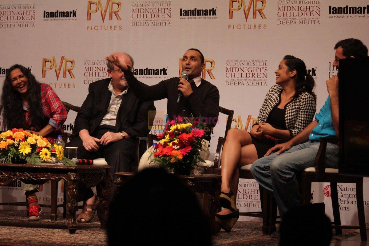 Salman Rushdie, Deepa Mehta, Rahul Bose at Midnight Childrens Press Conference in NCPA, Mumbai on 29th Jan 2013