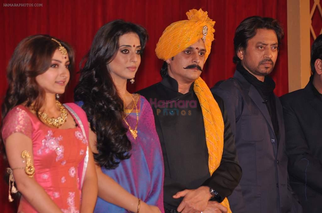Mahi Gill, Jimmy Shergill, Soha Ali Khan, Irrfan Khan at the Trailor launch of Saheb Biwi Aur Gangster Returns in J W Marriott, Mumbai on 31st Jan 2013