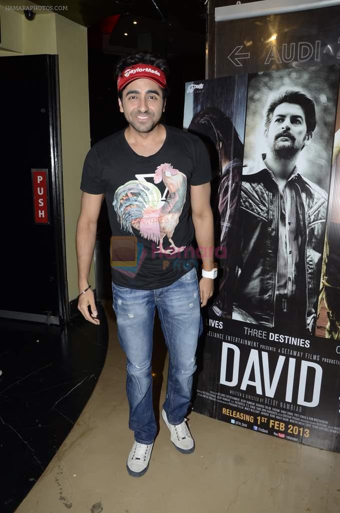 Ayushman Khurana at David premiere in PVR, Mumbai on 31st Jan 2013