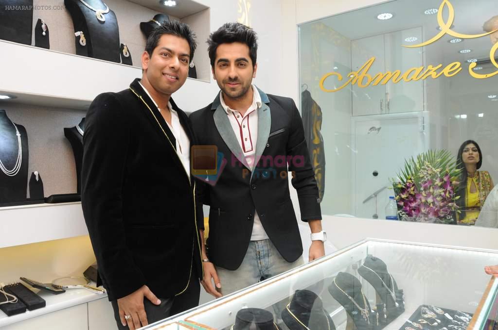 Abhishek Kumar along with Ayushmann Khurana at Amaze store in Andheri, Mumbai on 2nd Feb 2013