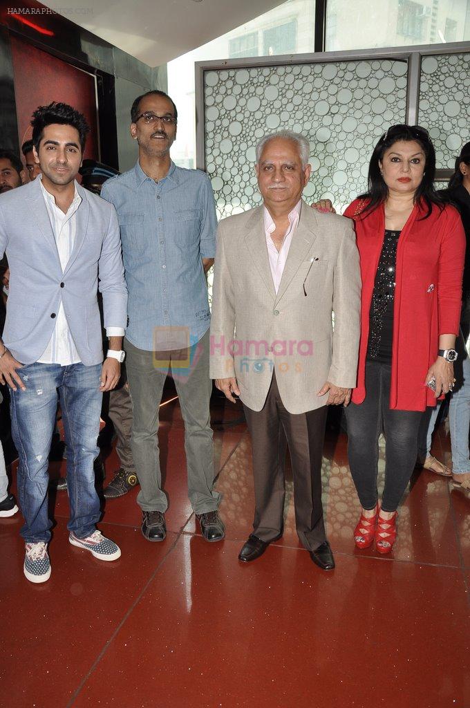Ramesh Sippy, Kiran Juneja, Rohan Sippy, Ayushman Khurana at Nautanki film first look in Cinemax, Mumbai on 6th Feb 2013