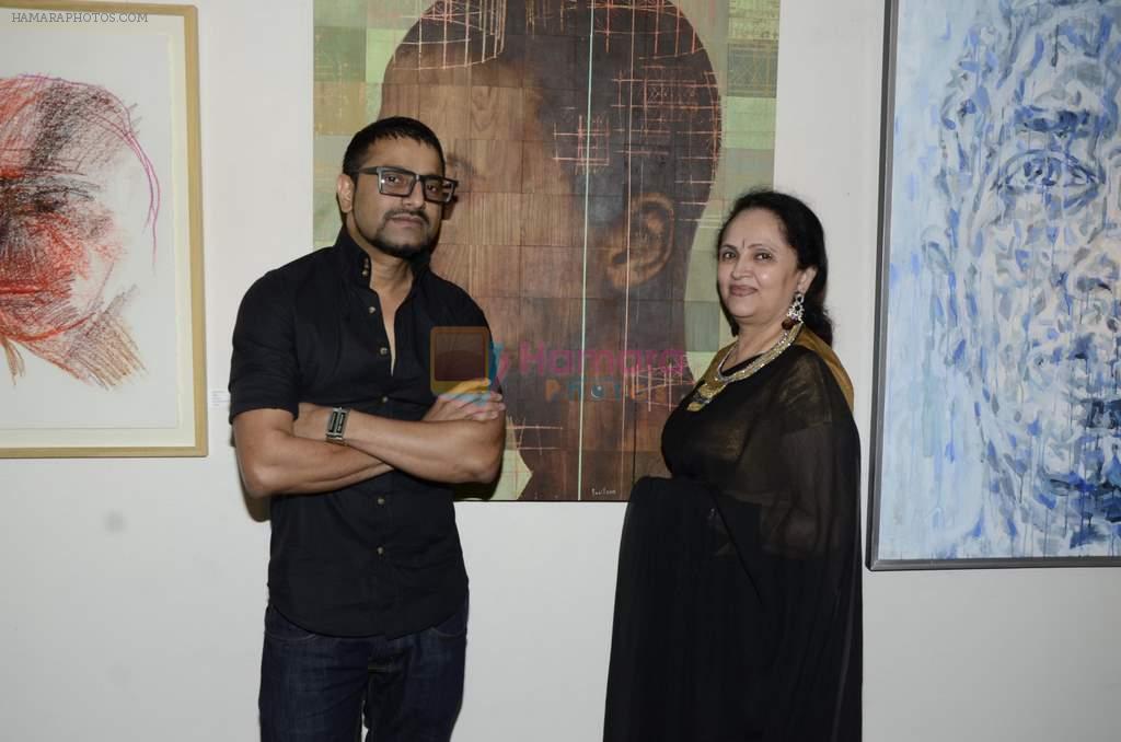 sunil padwal with kalpana shah at Tao Art Gallery's 13th Anniversary Show in Mumbai on 7th Feb 2013