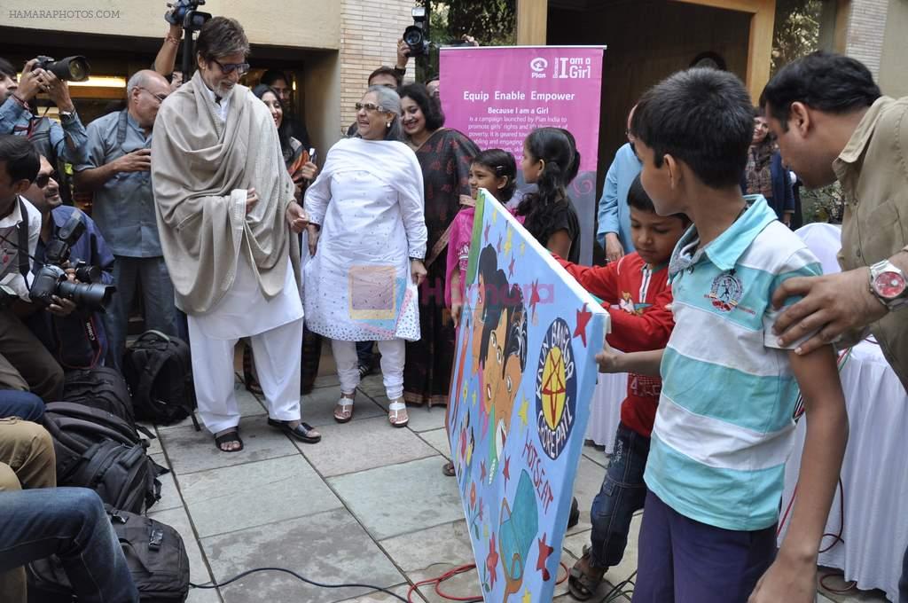 Amitabh Bachchan, Jaya Bachchan pledge their support towards the girl child through Plan India at his home on 9th Feb 2013