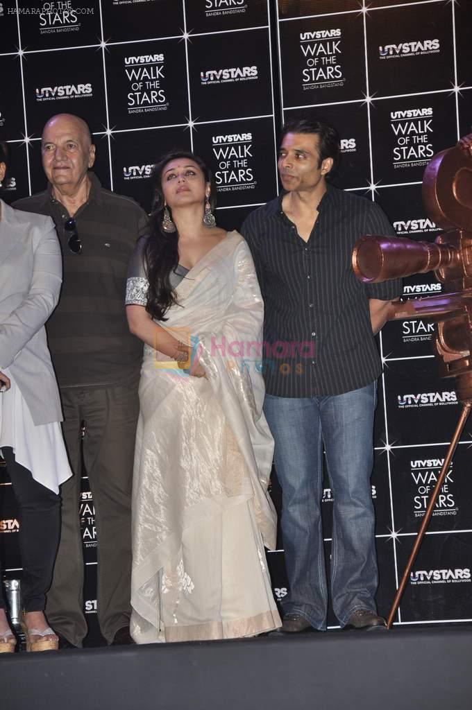 Rani Mukherji, Uday Chopra, Prem Chopra at UTV Walk the stars with Yash Chopra in Mumbai on 11th Feb 2013