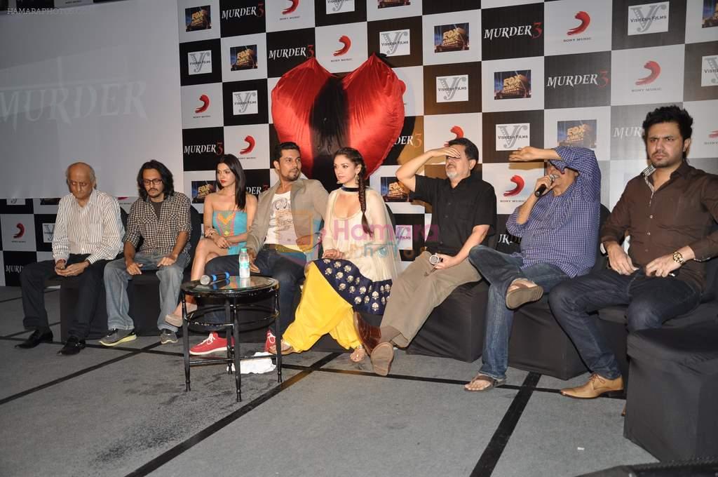 Aditi Rao Hydari, Randeep Hooda, Sara Loren, Mahesh Bhatt at Murder 3 press meet in J W Marriott, Mumbai on 11th Feb 2013