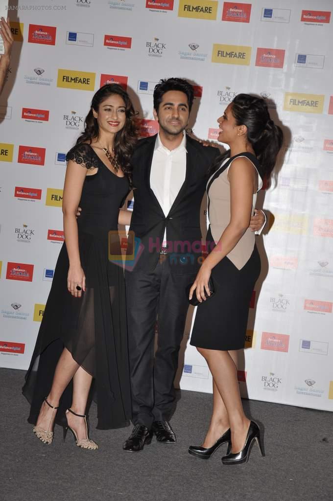 Richa Chadda, Ileana Dcruz, Ayushmann Khurrana at the Launch of Filmfare special award issue in Novotel, Mumbai on 12th Feb 2013