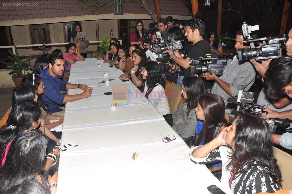 John Abraham date with feamle journalists in Mumbai on 16th Feb 2013