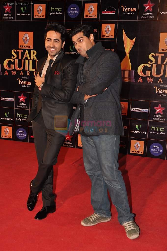 Ayushmna Khurana, Kunal Roy Kapur at Star Guild Awards red carpet in Mumbai on 16th Feb 2013