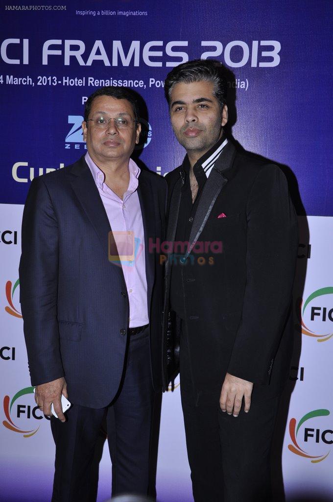 Karan johar at FICCI frames press meet in Mumbai on 18th Feb 2013