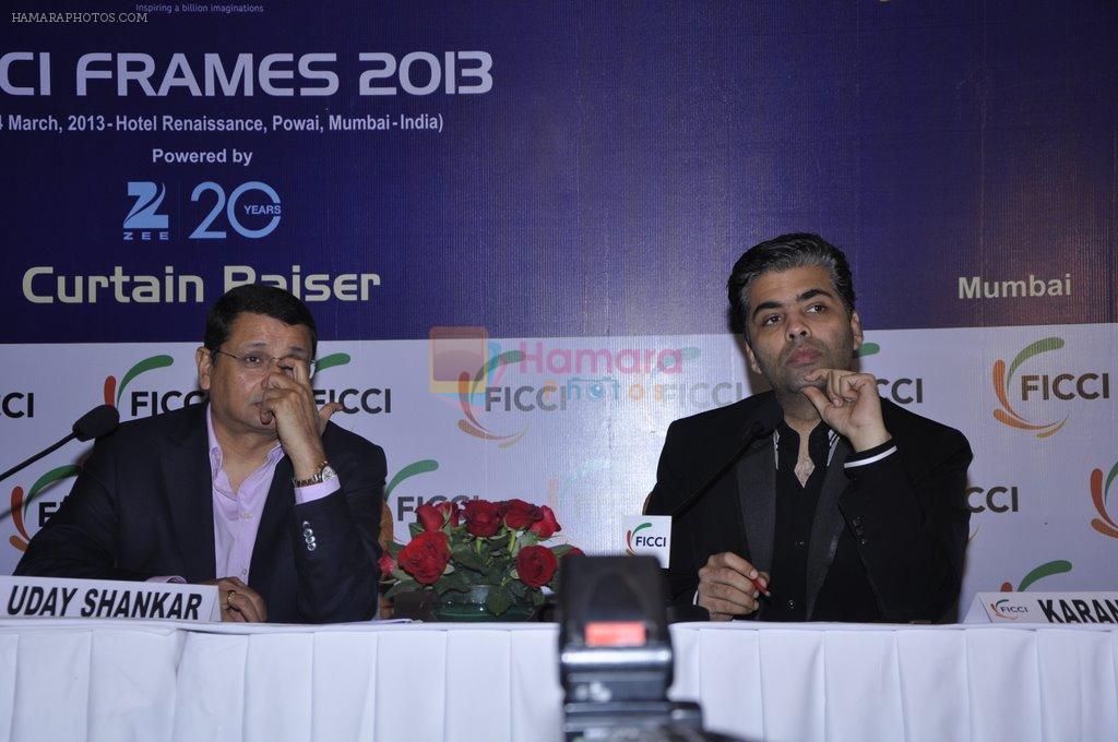 Karan johar at FICCI frames press meet in Mumbai on 18th Feb 2013