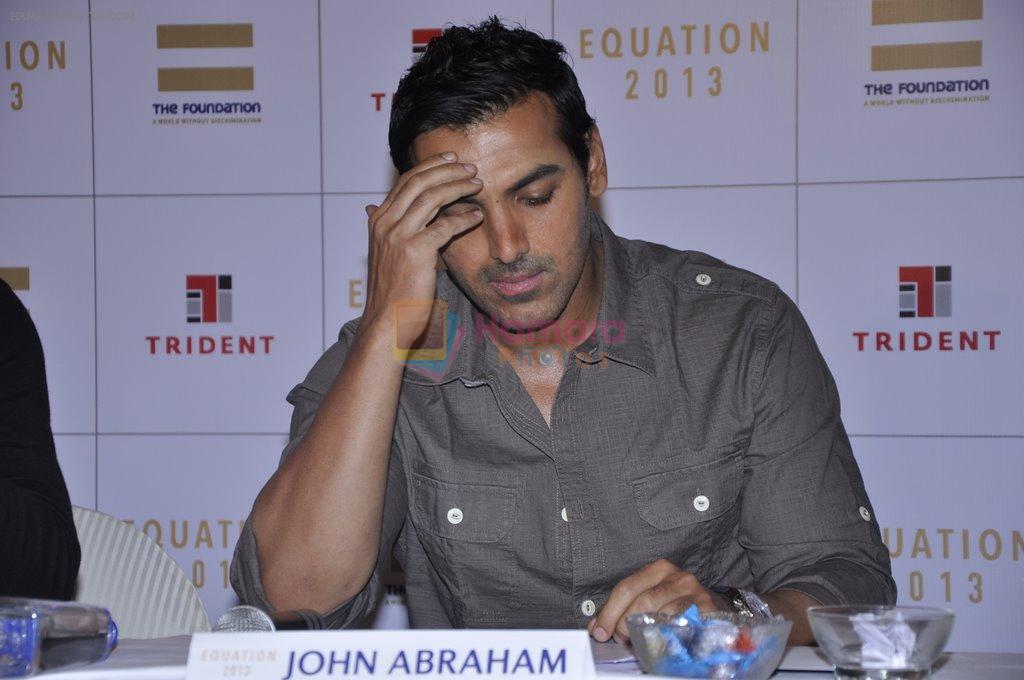John Abraham at Equation auction press meet in Mumbai on 19th Feb 2013