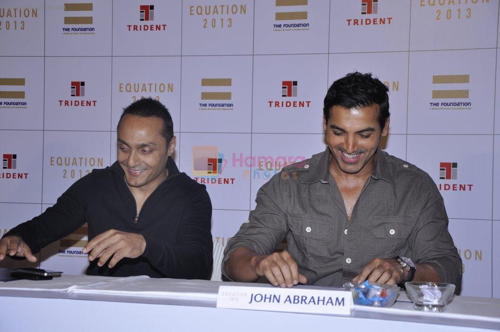 John Abraham, Rahul Bose at Equation auction press meet in Mumbai on 19th Feb 2013