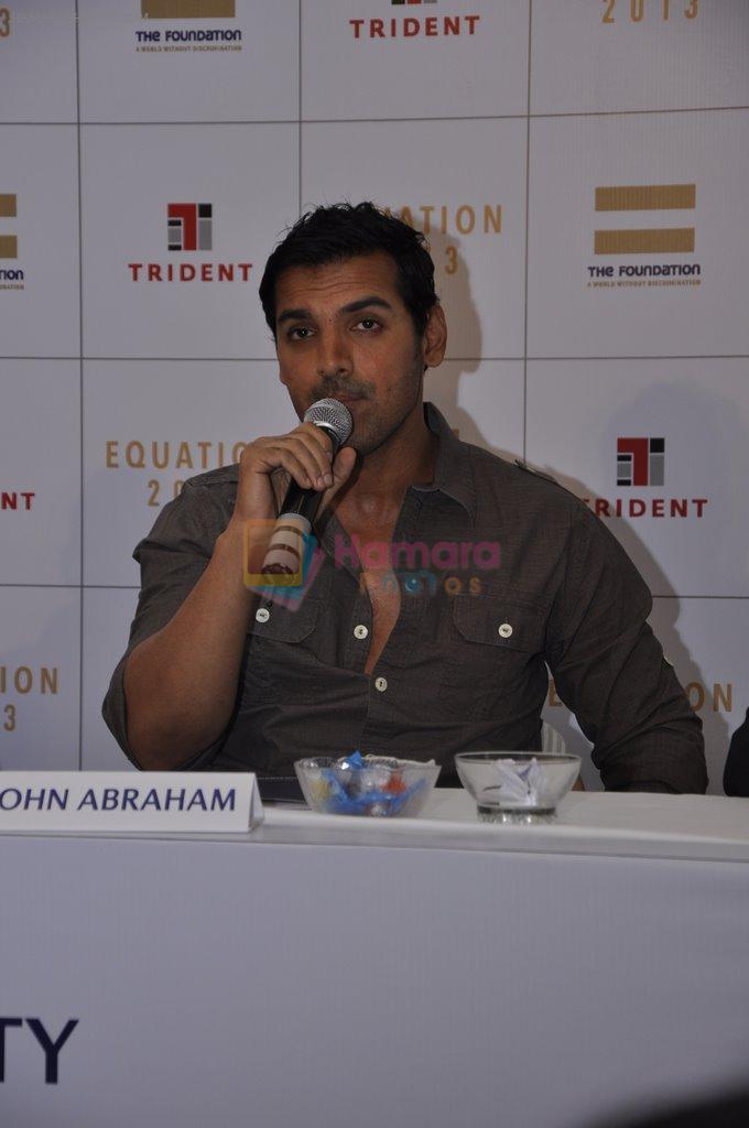 John Abraham at Equation auction press meet in Mumbai on 19th Feb 2013
