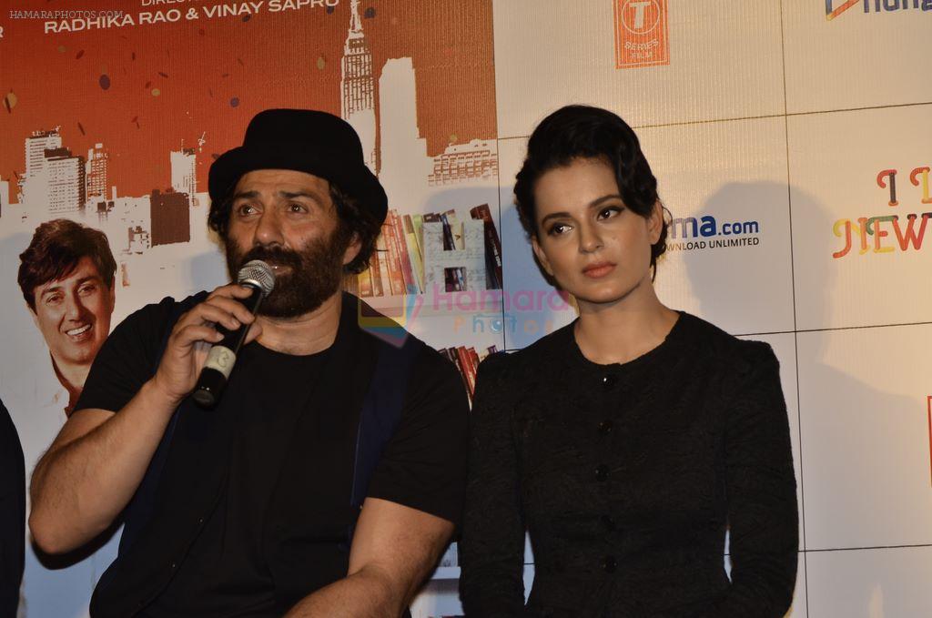Sunny Deol and Kangana Ranaut at the theatrical of I Love NY (New Year) was launched on 25th Feb at Cinemax, Versova