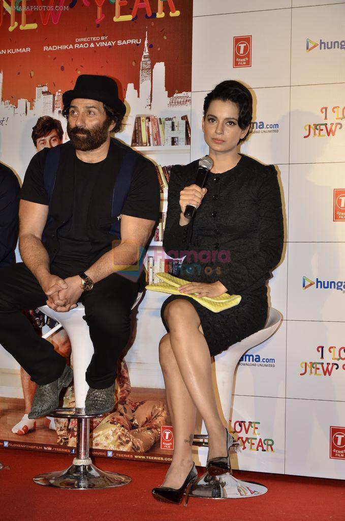 Sunny Deol and Kangana Ranaut at the theatrical of I Love NY (New Year) was launched on 25th Feb at Cinemax, Versova