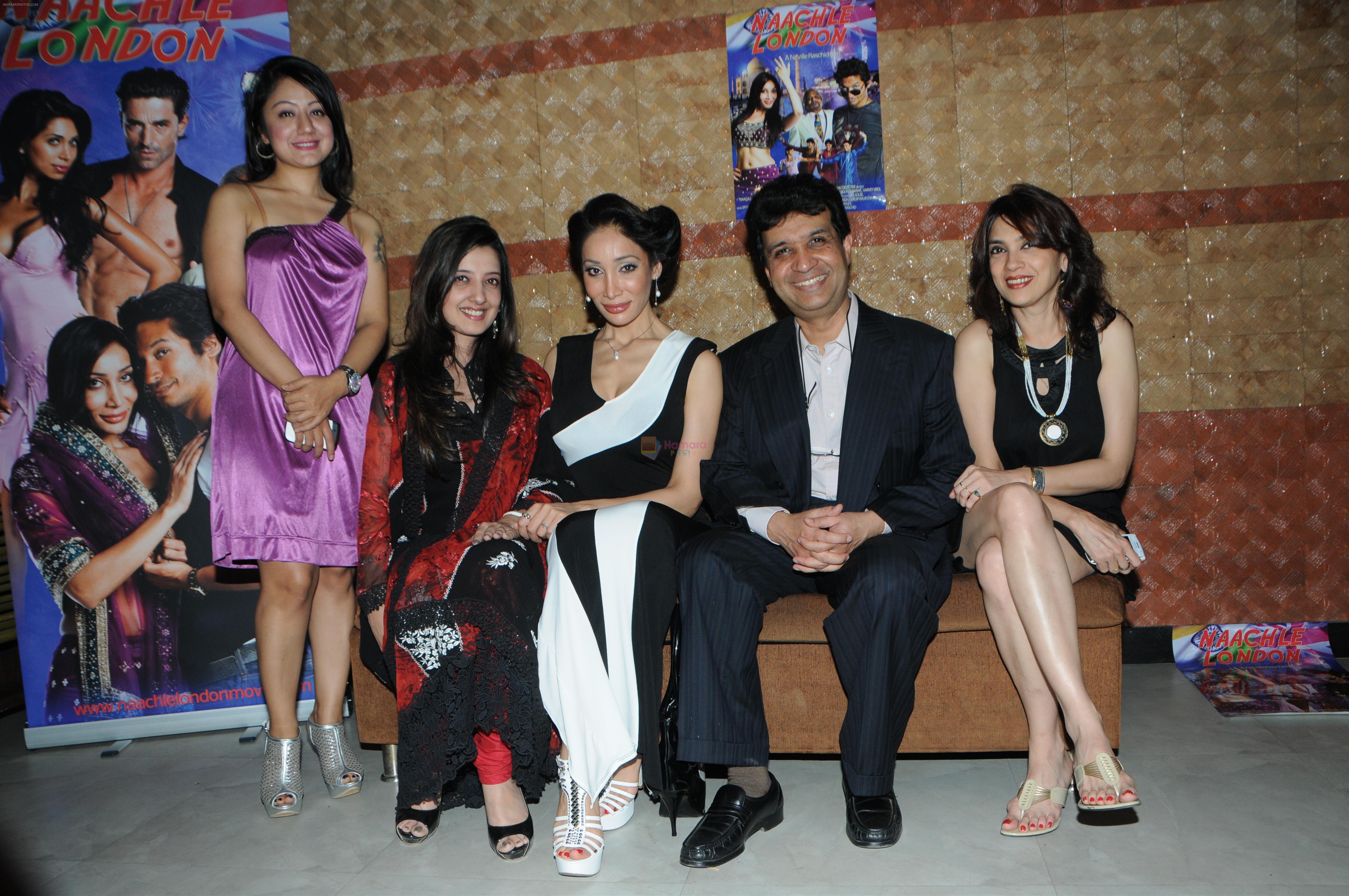 Madhuri Pandey, Amy Billimoria, Sofia Hayat, Neville Raschid at the Grand Unveiling of first look of Aviary Films NAACHLE LONDON a danceful affair in La Patio, Mumbai on 28th Feb 2013