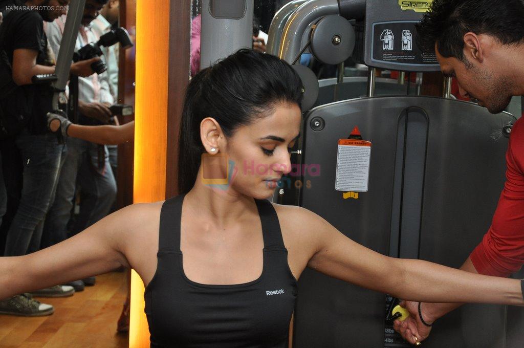 Sonal Chauhan promotes 3G at her personal gym in Mumbai on 4th March 2013