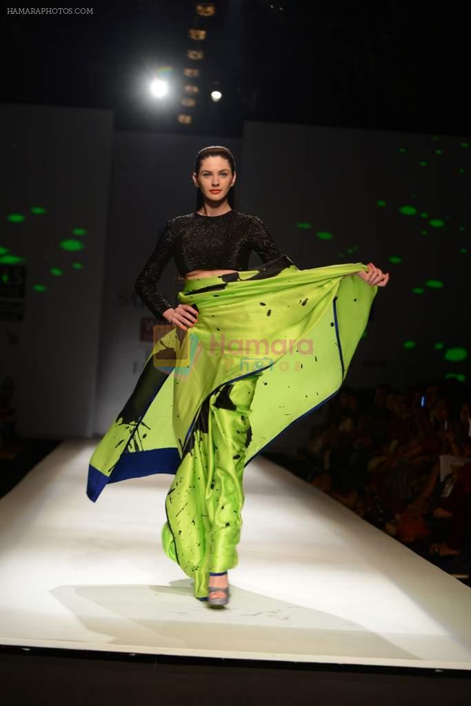Model walk the ramp for Satya Paul Show at Wills Lifestyle India Fashion Week 2013 Day 1 in Mumbai on 13th March 2013
