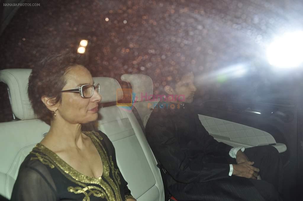Farhan Akhtar, Adhuna Akhtar at Spielberg's party in Mumbai on 12th March 2013