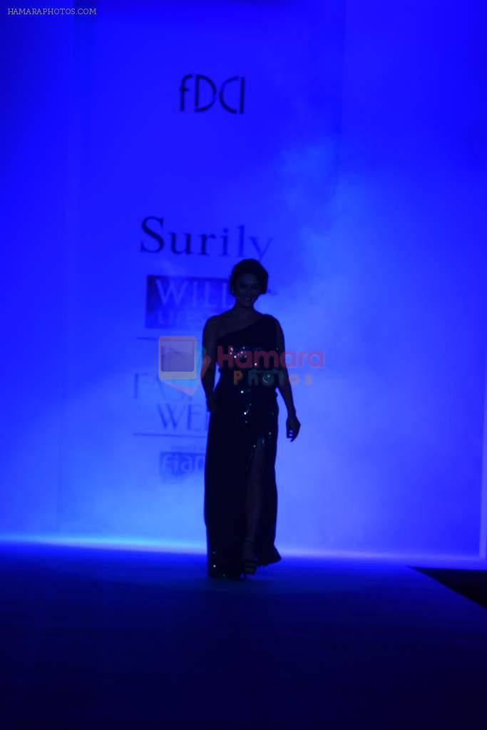 Preity Zinta walks the ramp for Surily Goel Show at Wills Lifestyle India Fashion Week 2013 Day 1 in Mumbai on 13th March 2013