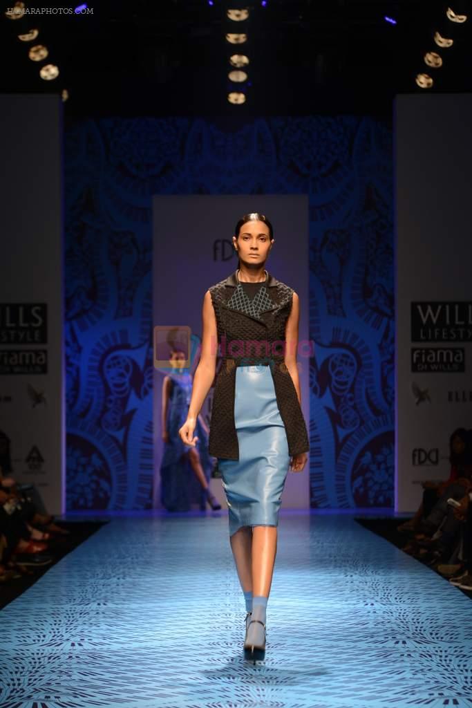 Model walks the ramp for Pankaj and Nidhi Show at Wills Lifestyle India Fashion Week 2013 Day 1 in Mumbai on 13th March 2013
