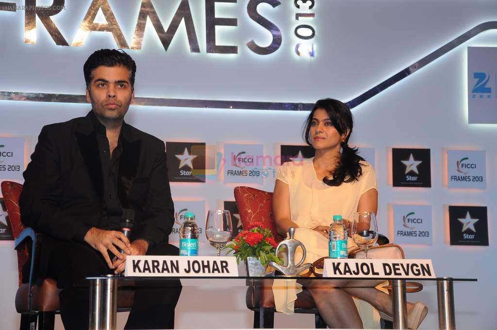 Kajol, Karan Johar at FICCI Frames in Mumbai on 14th March 2013