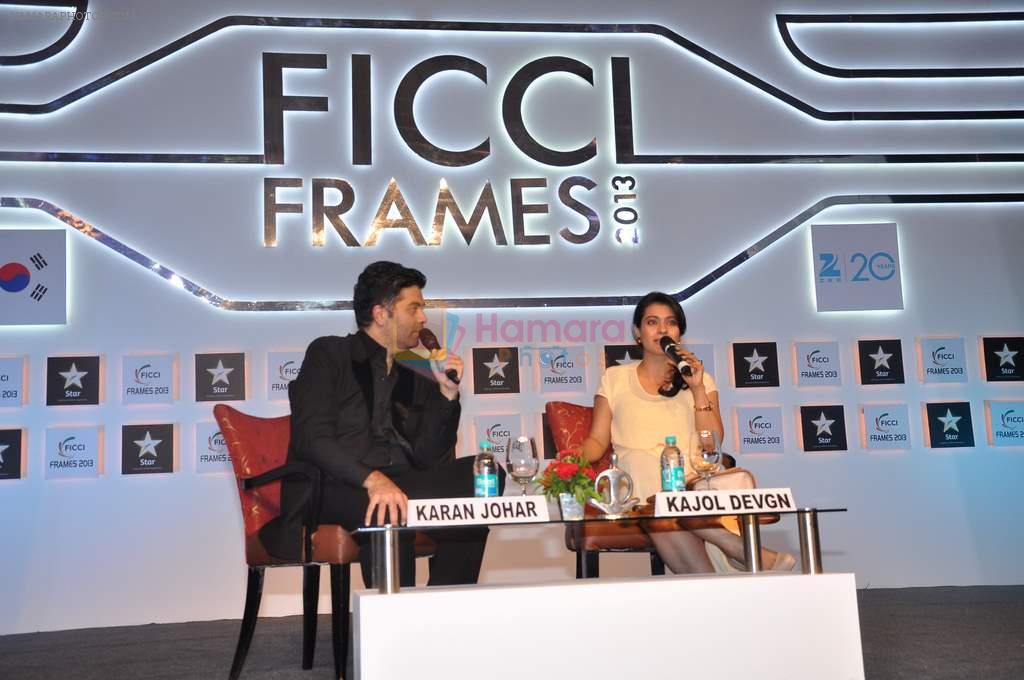 Kajol, Karan Johar at FICCI Frames in Mumbai on 14th March 2013