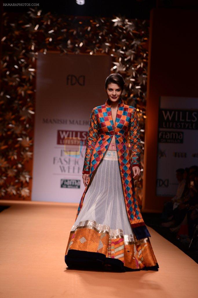 Jacqueline Fernandez walks the ramp for Manish Malhotra Show at Wills Lifestyle India Fashion Week 2013 Day 3 in Mumbai on 15th March 2013