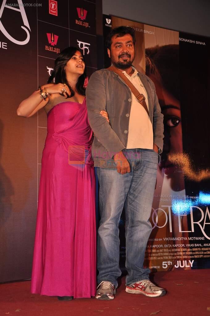 Ekta Kapoor, Anurag Kashyap at trailor Launch of film Lootera in Mumbai on 15th March 2013