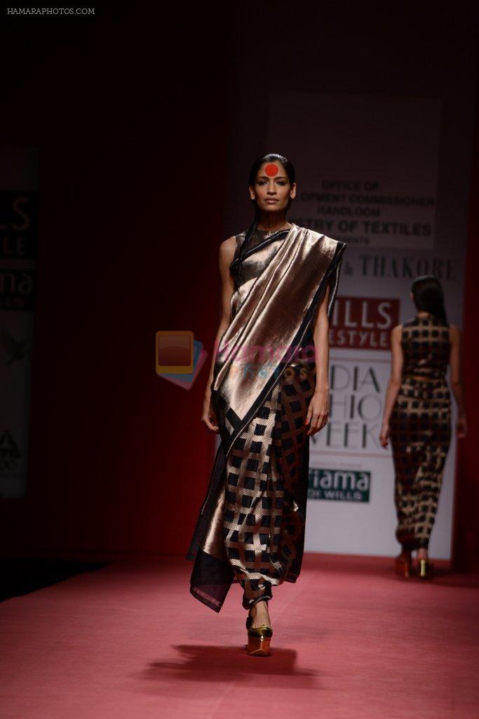 Model walks the ramp for Abraham and Thakore Show at Wills Lifestyle India Fashion Week 2013 Day 3 in Mumbai on 15th March 2013