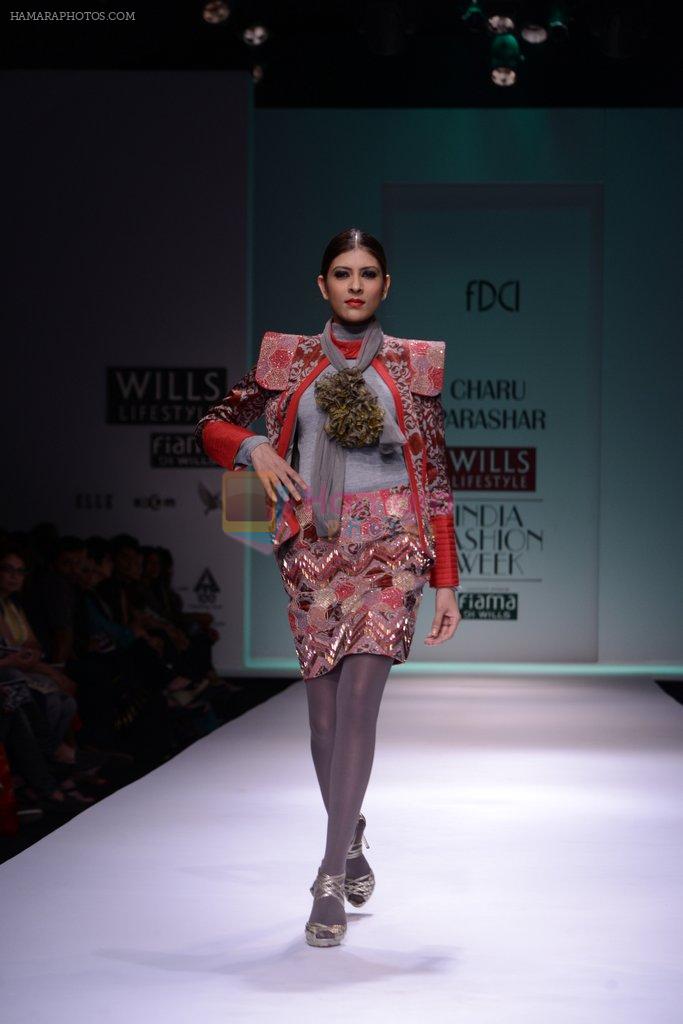 Model walks the ramp for Charu Parashar Show at Wills Lifestyle India Fashion Week 2013 Day 5 in Mumbai on 17th March 2013