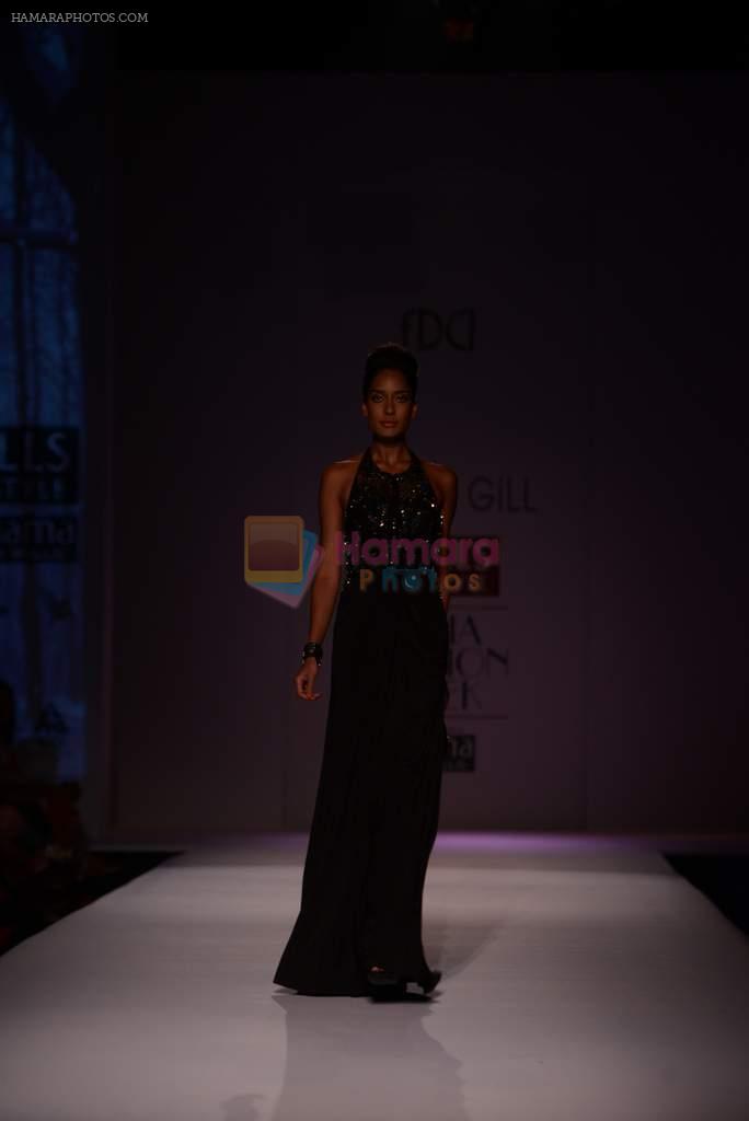 Lisa Haydon walks the ramp for Rana Gill Show at Wills Lifestyle India Fashion Week 2013 Day 4 in Mumbai on 16th March 2013