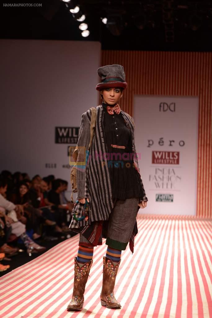Model walks the ramp for Aneeth Arora Show at Wills Lifestyle India Fashion Week 2013 Day 4 in Mumbai on 16th March 2013
