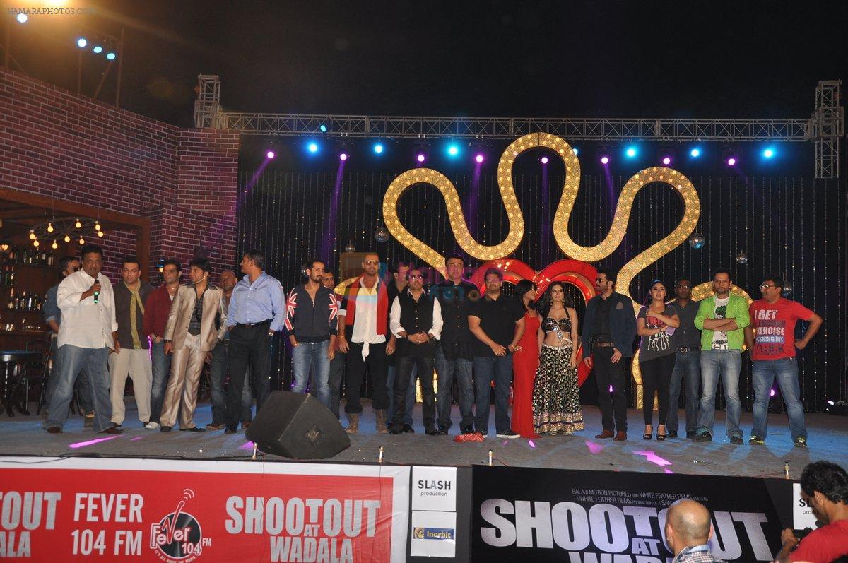 Mika Singh, John Abraham, Manoj Bajpayee, Tusshar Kapoor, Anil Kapoor, Sonu Sood, Sunny Leone, Sophie, Ekta at the Music Launch of Shootout at Wadala in Inorbit, Malad, Mumbai on 19th March 20