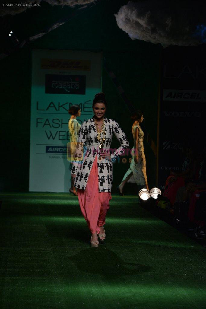 Parineeti Chopra walk the ramp for Masaba Show at Lakme Fashion Week 2013 Day 1 in Grand Hyatt, Mumbai on 22nd March 2013