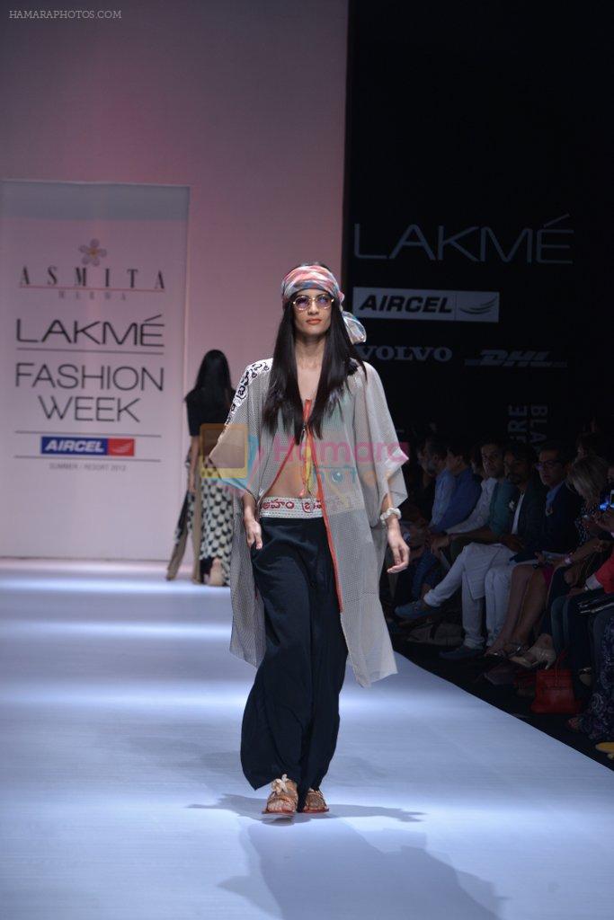Model walk the ramp for Asmita Marwa Show at Lakme Fashion Week 2013 Day 1 in Grand Hyatt, Mumbai on 22nd March 2013