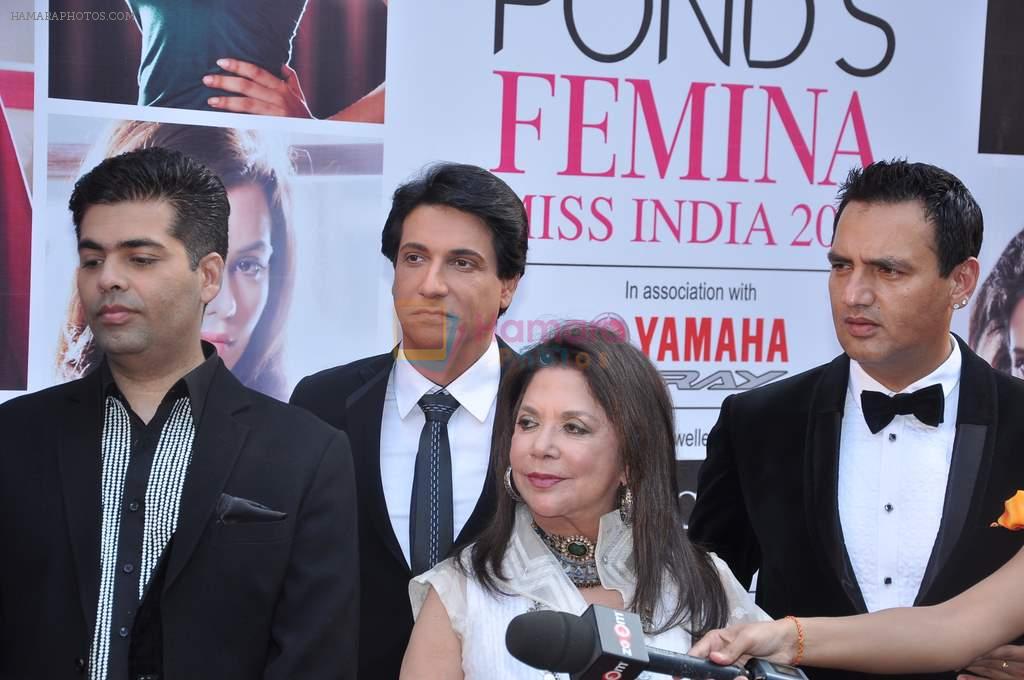 Karan Johar, Shaimak Dawar, John Abraham, Yuvraj Singh, Marc Robinson at Femina Miss India finals in Mumbai on 24th March 2013
